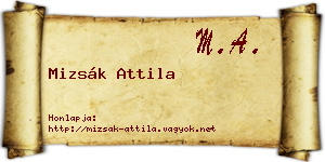 Mizsák Attila névjegykártya